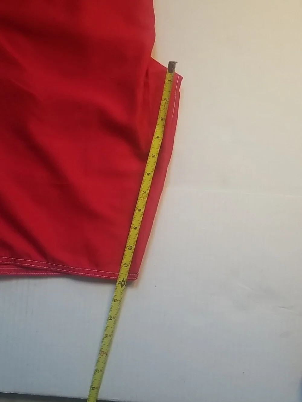 True Religion Men’s Bright Red Shorts with White Stitching